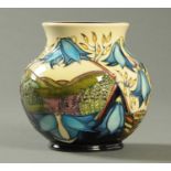 A Moorcroft Limited Edition vase, Philip Gibbon, 111/250 dated 27/9/2003. Diameter 14.5 cm.