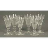 A set of six Waterford sherry glasses.