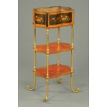 A late 19th/early 20th century French jardiniere stand, of serpentine outline,