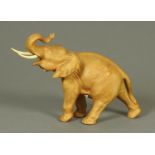 A Royal Dux elephant, standing pose. Height 23 cm.