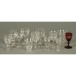 A collection of 19th and early 20th century drinking vessels, including sherry, port, etc. (12).