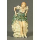 A Royal Dux Art Deco female dancing figure, pink triangular mark. Height 20 cm.