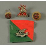 Two military badges, silver Sudan Defence Force and Equatorial Corps,