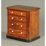 A Victorian mahogany miniature chest of drawers,