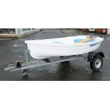 Walker Bay 8' fishing boat, oars, anchor, cover and galvanised trailer.