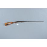 Belgian 410 single barrel folding hammer shotgun, 29.75" barrel, cylinder choke, 14" skeleton stock.