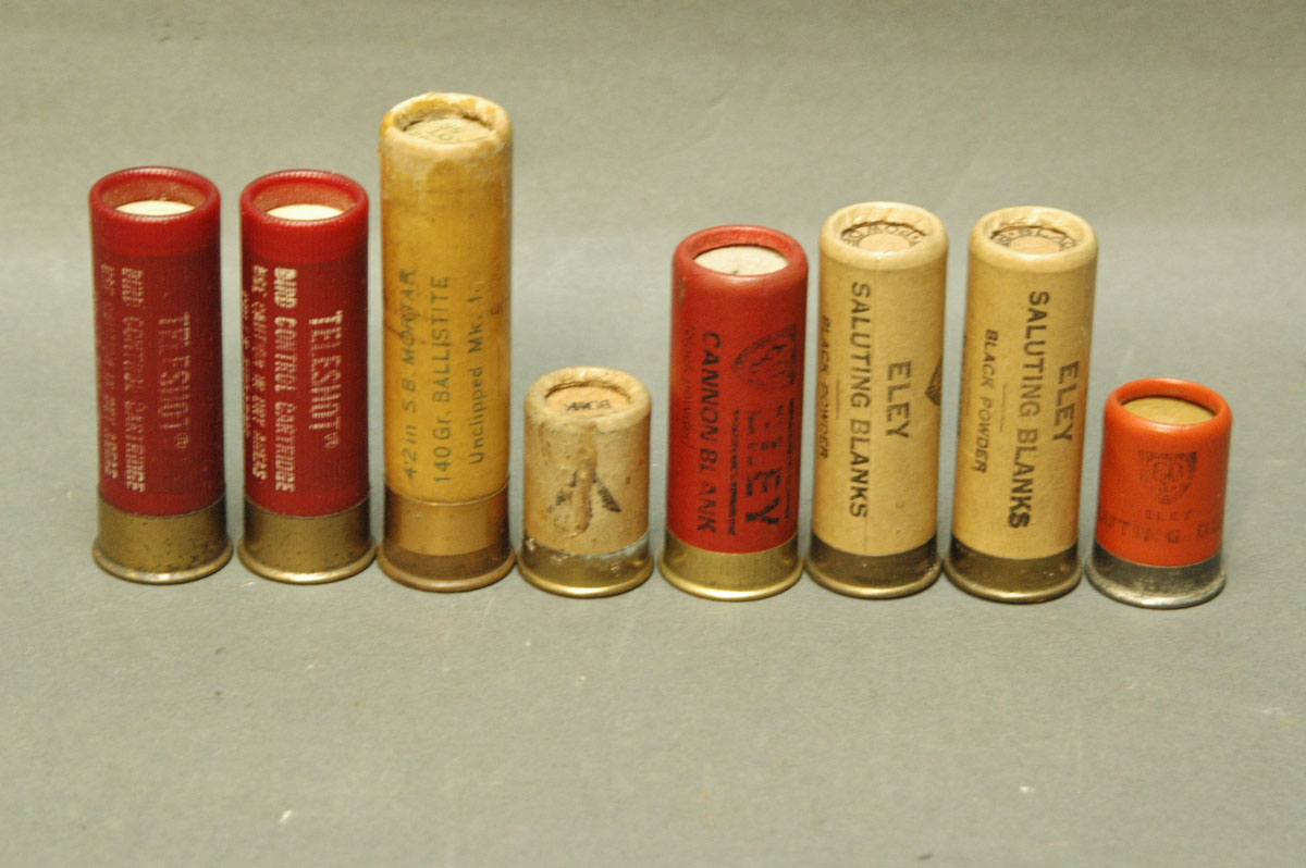 8 12 bore cartridges, Eley Saluting blanks 4.2" SB mortar, Eley Canon