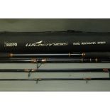 Daiwa Wilderness Travel beachcaster, 4 sections, 13', and hard tube.