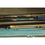 3 rods, Shakespeare Strike coarse fishing, 3 sections 12', Kingfisher float,