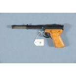 Diana Model 2 .177 air pistol, Made in Great Britain. Overall length uncocked 24 cm.