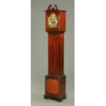 A mahogany longcase clock, with three-train movement striking on five gongs. Height 176 cm.