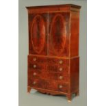 A 19th century mahogany gentleman's wardrobe,