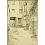 Bernard Eyre Walker, pencil drawing, "Skiddaw Hotel" 1946 Keswick. 20 cm x 40.5 cm.