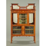 An Art Nouveau mahogany display cabinet,