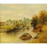 Grace E. White, oil on canvas, "Chepstow Castle". 25 cm x 29 cm, framed, signed and dated 1924.