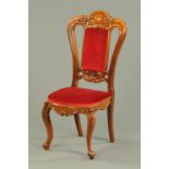 A Victorian rosewood occasional chair,