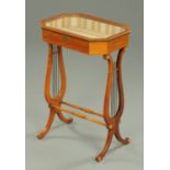 A George III Sheraton period inlaid mahogany bijouterie table,