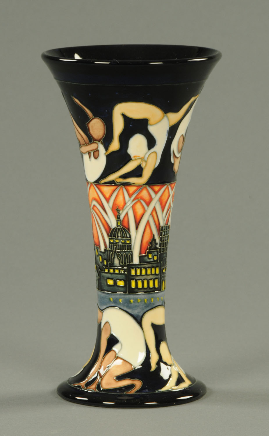 A Moorcroft Olympic vase, 2011, green script signature. Height 22 cm (see illustration).