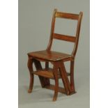 A late 19th century oak metamorphic step chair.