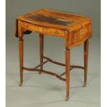 An Edwardian Sheraton Revival ladies writing desk, with rear brass gallery,