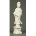 A Chinese Blanc de Chine figure. Height 46.5 cm.