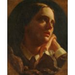 Oil painting on canvas, portrait of a Victorian lady. 29 cm x 24 cm.