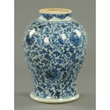 A Chinese Kangxi Reign Lotus vase, circa 1700. Height 36 cm.