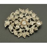 A Georgian Raj white coloured metal jargon (zircon) brooch, circa 1830.