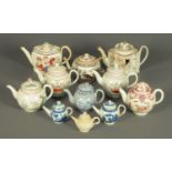 Eleven 18th and 19th century teapots.