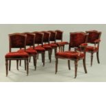 A set of eight late Victorian mahogany dining chairs stamped "J.H.