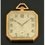 A 9 ct gold cased Rolex gentleman's pocket watch, retailed by J.