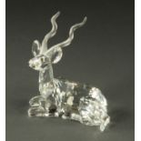 A Swarovski crystal kudu, 1994 Michael Stamey. Height 10 cm.