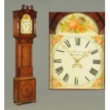 An early 19th century mahogany longcase clock, with thirty hour movement and painted dial by J.