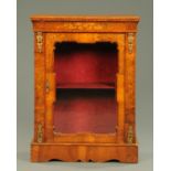 A Victorian walnut marquetry pier cabinet,