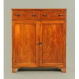 A 19th century mahogany linen cupboard,