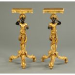 A pair of Blackamoor stands, reproduction. Height 92 cm.