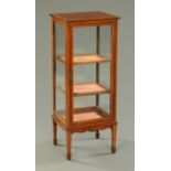 An Edwardian mahogany and satinwood banded rectangular display cabinet,