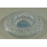 A large late 19th century Venetian glass bowl, foliate, figural and scroll etched. Diameter 50 cm.