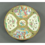 A Chinese 19th century Famille Rose charger, with figures. Diameter 40.5 cm.