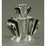 An Art Deco style large glass perfume bottle. Width 21 cm, height 24 cm.