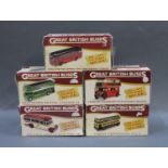 A group of 5 boxed Atlas Editions "Great British Buses" diecast models
