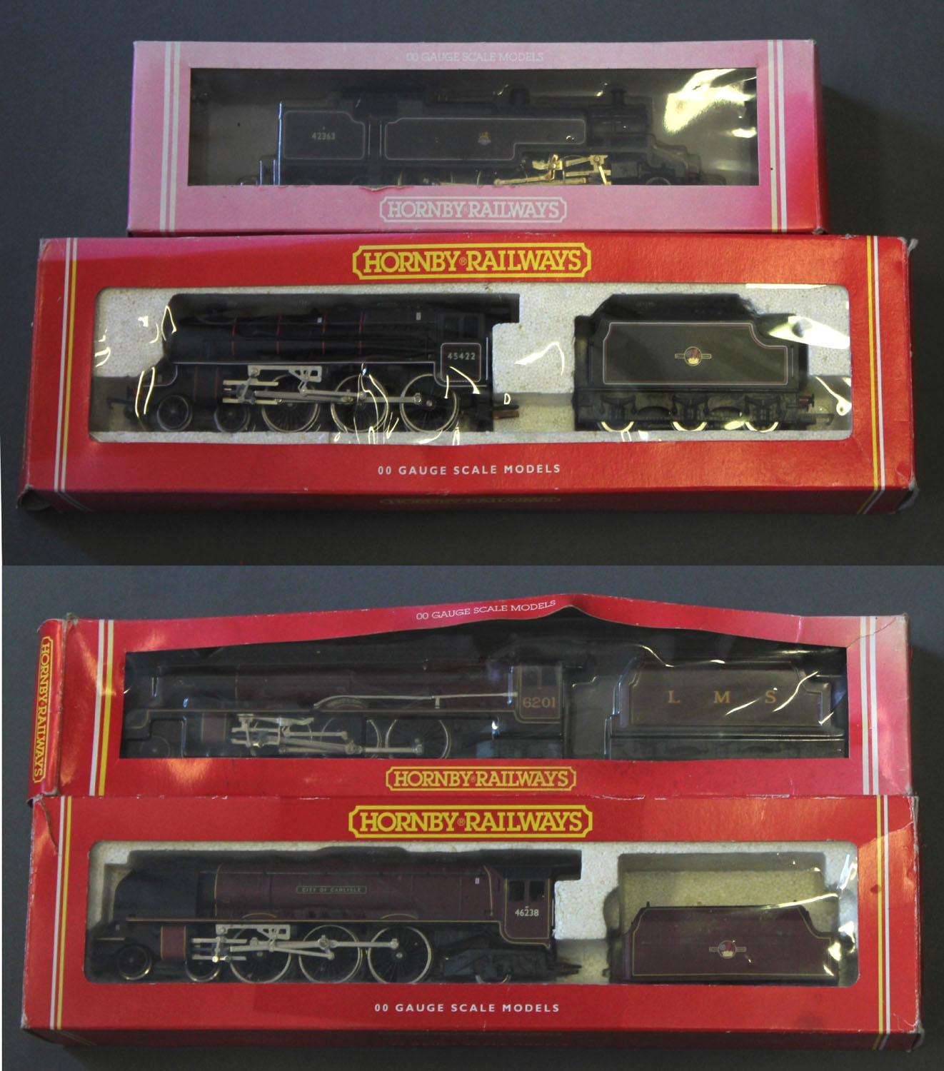 4 boxed Hornby 00 gauge scale models of locomotives and tenders: Princess Coronation Class BR 46238