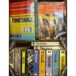 2 boxes of British Rail timetables