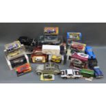 A group of boxed and unboxed Diecast model vehicles including Matchbox Dinky, Atlas Editions,