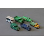 6 Dinky die cast model vans,