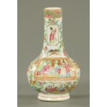 A 19th century Chinese Cantonese vase, Famille Rose, decorated with figures and butterflies.