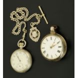 A pair cased verge pocket watch, by Bullingforde, London,