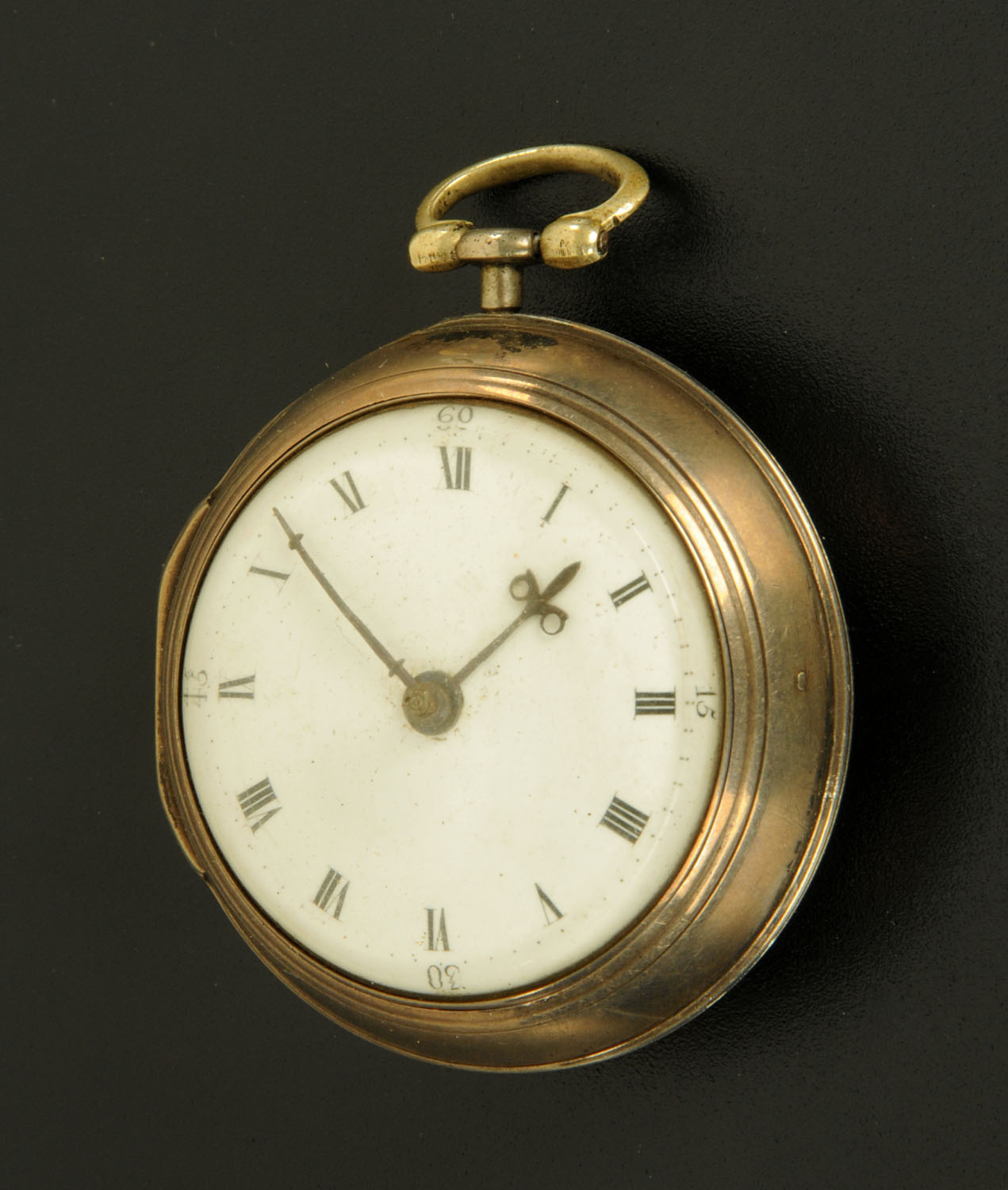 A George III silver pair cased verge pocket watch, by Edward Hemmen, London, 15755,