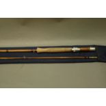 Fine quality split cane trout fly rod attributed to Partridge of Redditch, 2 sections, 8' 6".