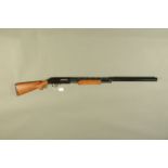 Mossberg Model 500 410 3 shot pump action shotgun, hush power moderated, 24 inch barrel, full,